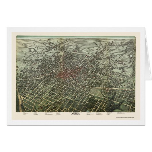 Atlanta, GA Panoramic Map - 1892 Cards (Front Horizontal)