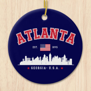 Atlanta Georgia Architectural Skyline Ceramic Ornament