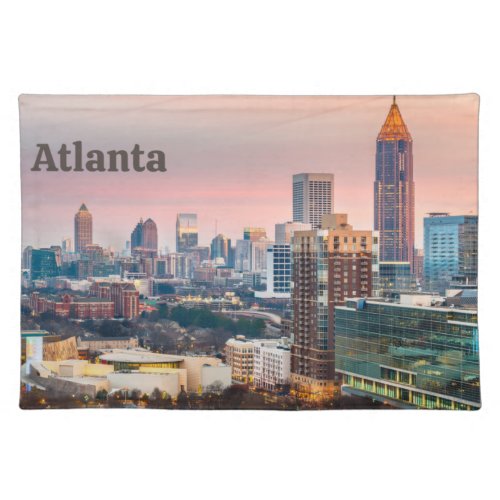 Atlanta Georgia Beautiful Sunset City View    Cloth Placemat