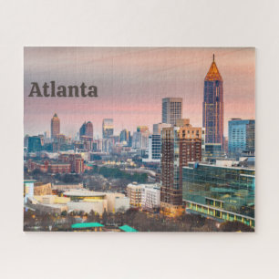 Atlanta, Georgia Beautiful Sunset City View Jigsaw Puzzle