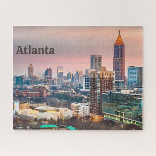 Atlanta Georgia Beautiful Sunset City View   Jigsaw Puzzle
