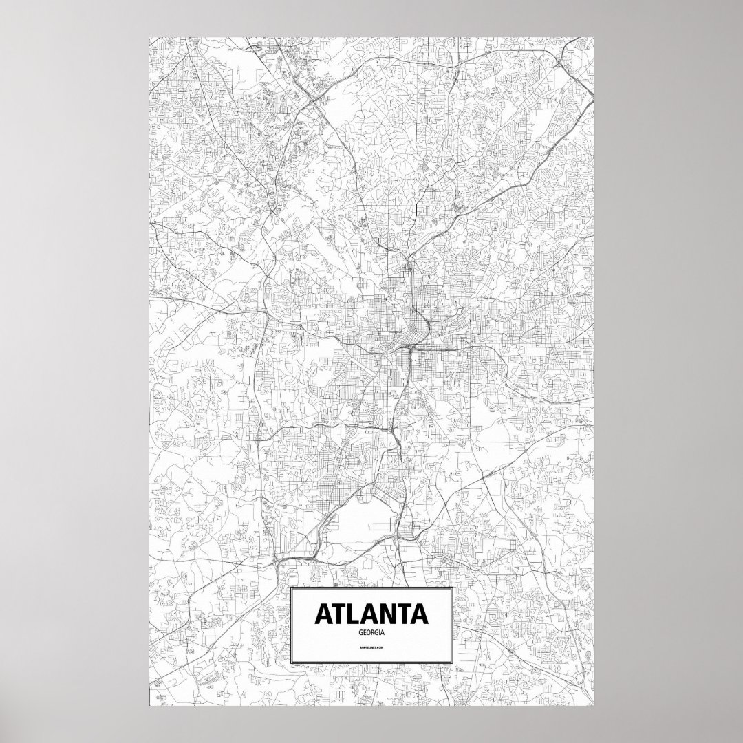 Atlanta, Georgia (black on white) Poster | Zazzle