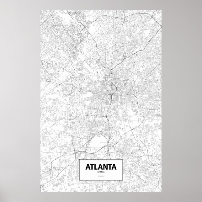 Atlanta, Georgia (black on white) Poster (Front)