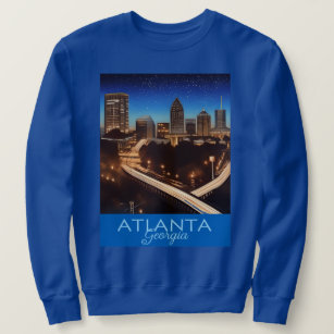 Atlanta Georgia Blue and Gold Evening Poster Sweatshirt