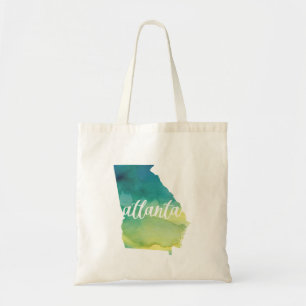 Atlanta, Georgia   blue and green watercolor Tote Bag