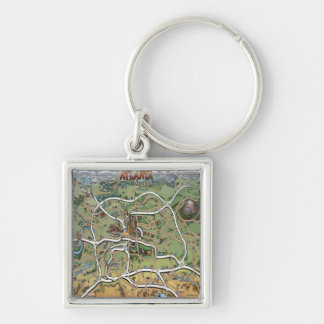 Atlanta Georgia Cartoon Map Keychain