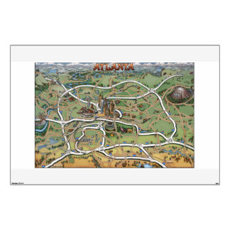 Atlanta Georgia Cartoon Map Wall Decal