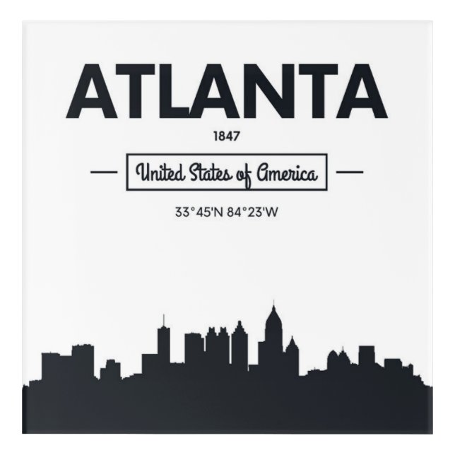 Atlanta, Georgia | City Coordinates Acrylic Print (Front)