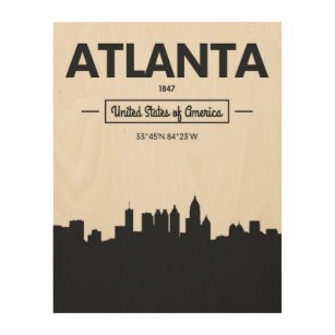 Atlanta, Georgia   City Coordinates Wood Wall Decor
