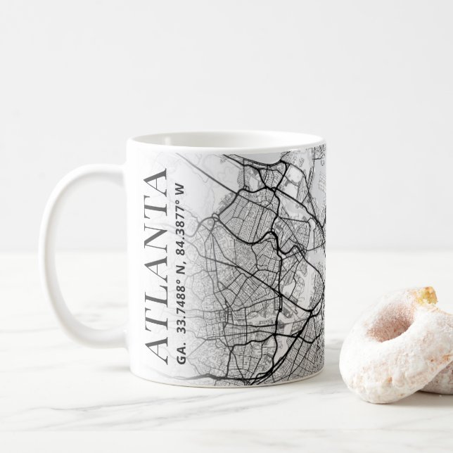 Atlanta, Georgia City Map | Coffee Mug (With Donut)