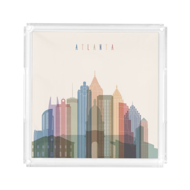 Atlanta, Georgia | City Skyline Acrylic Tray (Front)