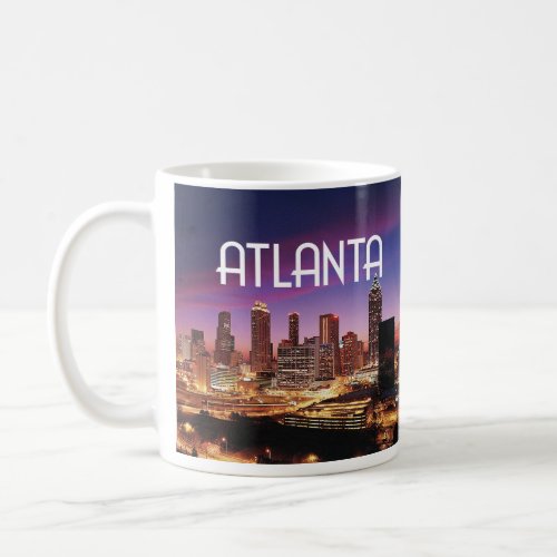 Atlanta Georgia city skyline at night Coffee Mug