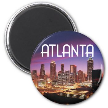 Atlanta  Georgia City Skyline At Night Magnet by whereabouts at Zazzle
