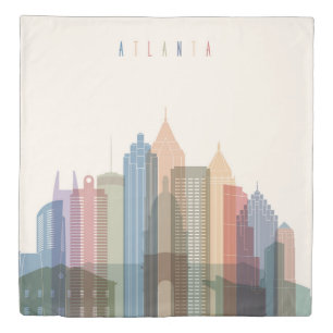Atlanta, Georgia City Skyline Duvet Cover