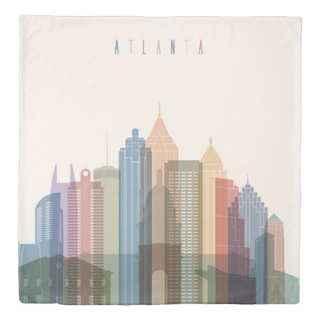 Atlanta, Georgia | City Skyline Duvet Cover (Front)