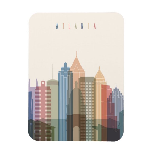 Atlanta, Georgia | City Skyline Magnet (Vertical)