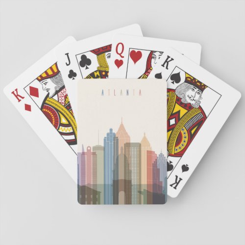 Atlanta Georgia  City Skyline Playing Cards