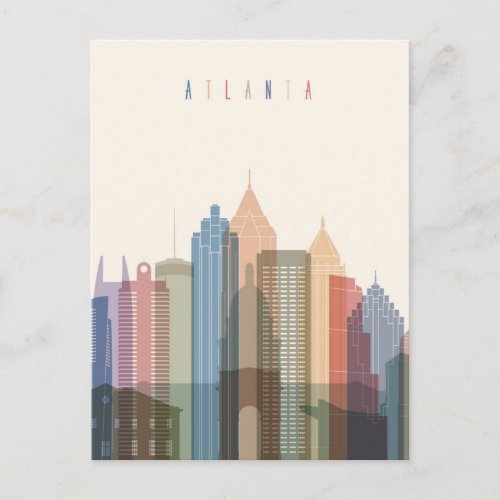 Atlanta Georgia  City Skyline Postcard