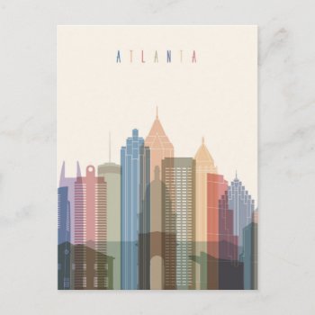 Atlanta  Georgia | City Skyline Postcard by adventurebeginsnow at Zazzle
