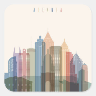 Atlanta, Georgia City Skyline Square Sticker