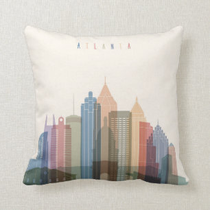 Atlanta, Georgia City Skyline Throw Pillow