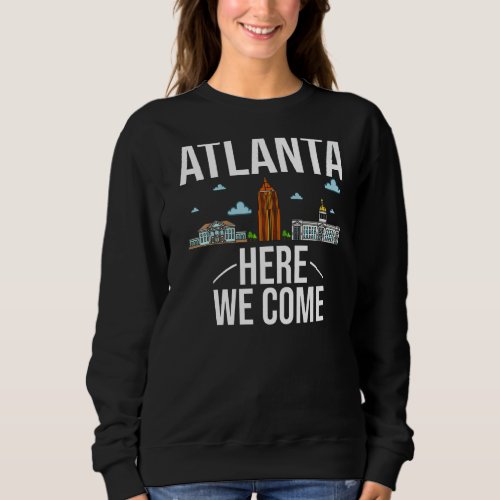 Atlanta Georgia City Trip Skyline Map Travel Sweatshirt