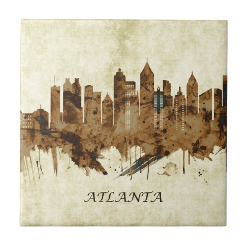 Atlanta Georgia Cityscape Ceramic Tile