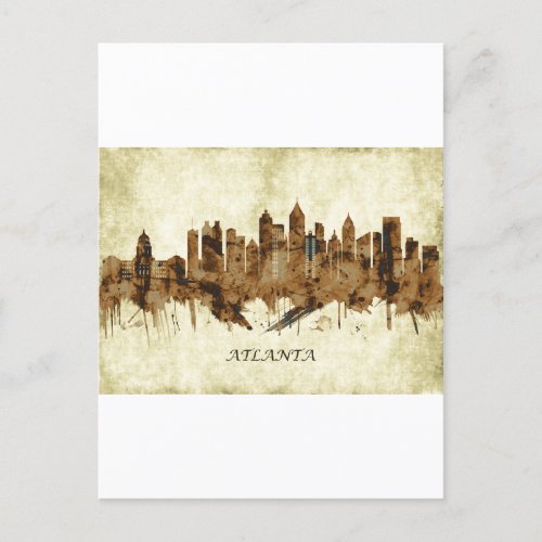 Atlanta Georgia Cityscape Invitation Postcard