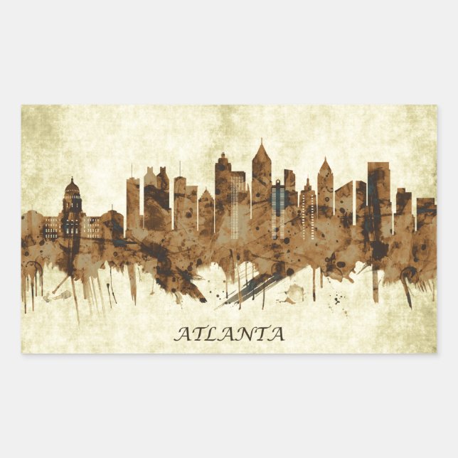 Atlanta Georgia Cityscape Rectangular Sticker (Front)