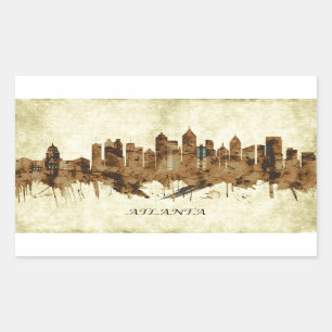 Atlanta Georgia Cityscape Rectangular Sticker