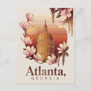 Atlanta Georgia  Dome Cotton Flower Travel Postcard
