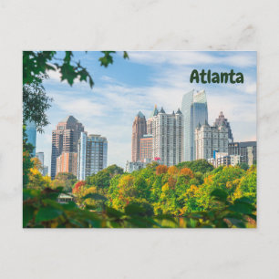 Atlanta, Georgia Downtown Tall Buildings and Park Postcard