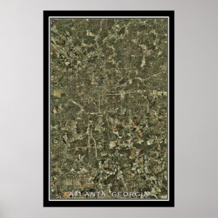 Atlanta Georgia From Space Satellite Map Poster