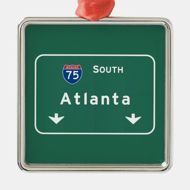 Atlanta Georgia ga Interstate Highway Freeway : Metal Ornament (Front)