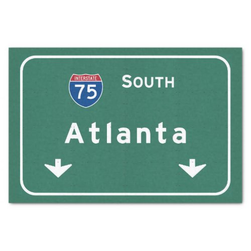 Atlanta Georgia ga Interstate Highway Freeway  Tissue Paper