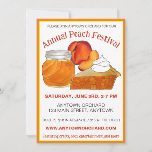 Atlanta Georgia GA Peach Canned Peaches Pie Invitation
