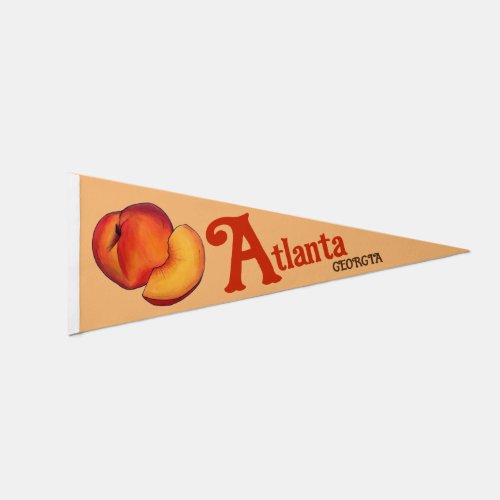 Atlanta Georgia GA Peach Peaches Fruit Southern Pennant Flag