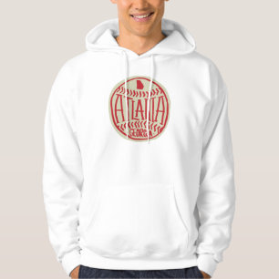 Atlanta Georgia Hand-Illustrated Baseball Typograp Hoodie