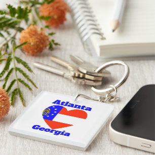 Atlanta Georgia Heart Flag Keychain
