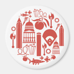 Atlanta Georgia Icons Magnet