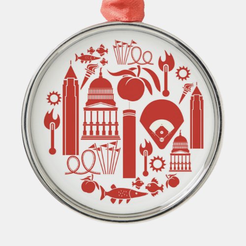 Atlanta Georgia Icons Metal Ornament