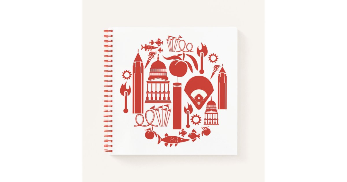 Atlanta Georgia Icons Notebook | Zazzle