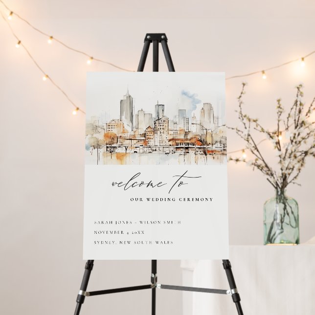 Atlanta Georgia Landscape Wedding Welcome Foam Board (In Situ (Stand))