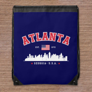 Atlanta Georgia Modern Skyline Drawstring Bag