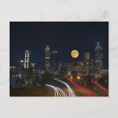 Atlanta Georgia Nighttime Skyline  Postcard