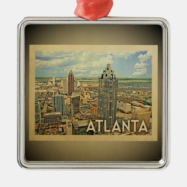 Atlanta Georgia Ornament Vintage Travel (Front)