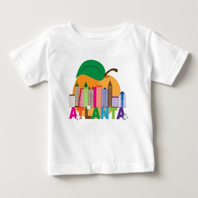 Atlanta, Georgia | Peach Skyline Baby T-Shirt (Front)