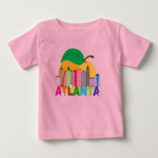 Atlanta, Georgia | Peach Skyline Baby T-Shirt (Front)