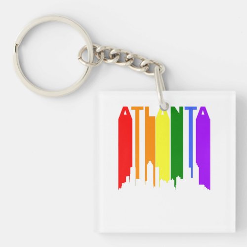 Atlanta Georgia Rainbow Skyline LGBT Gay Pride  Co Keychain