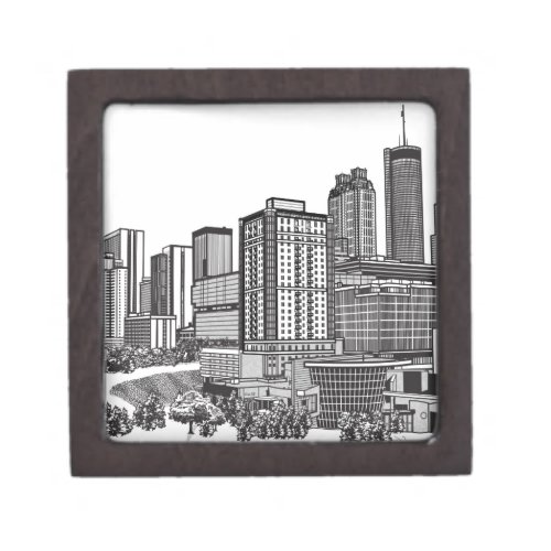 Atlanta Georgia Skyline Art Gift Box